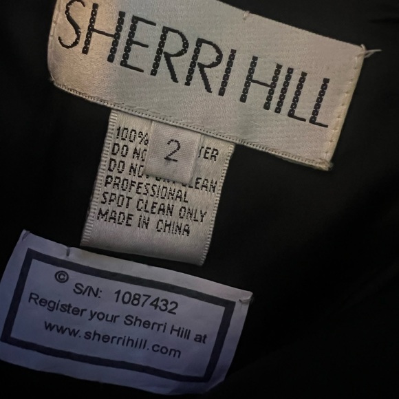 Sherri Hill Black Feather Strapless Dress - Picture 8 of 8